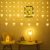 Heart-Shaped LED Curtain Lights Hanging Curtain Fairy Lights For Home, Valentine’s, Christmas Decor 60 Hearts Led Series 1 set
