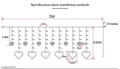 Heart-Shaped LED Curtain Lights Fairy Lights String Lights
