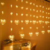Heart-Shaped LED Curtain Lights Hanging Curtain Fairy Lights For Home, Valentine’s, Christmas Decor 60 Hearts Led Series 1 set