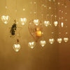 Heart-Shaped LED Curtain Lights Hanging Curtain Fairy Lights For Home, Valentine’s, Christmas Decor 60 Hearts Led Series 1 set