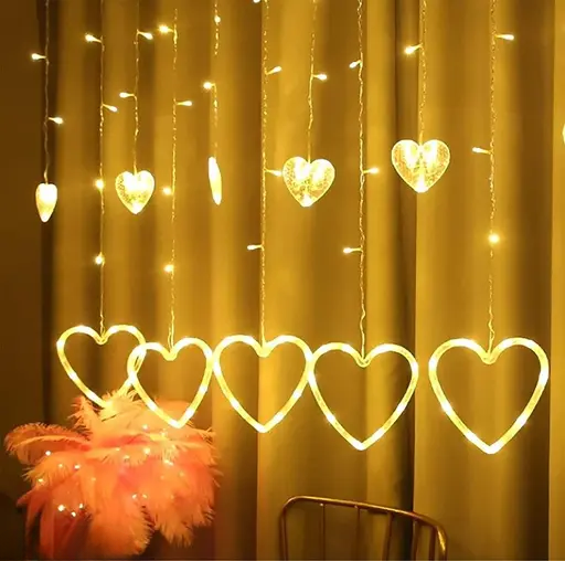 Heart-Shaped LED Curtain Lights Fairy Lights String Lights