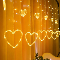 Heart-Shaped LED Curtain Lights Fairy Lights String Lights