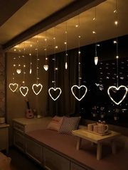 Heart-Shaped LED Curtain Lights Fairy Lights String Lights