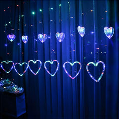 Heart-Shaped LED Curtain Lights Fairy Lights String Lights