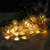 Wooden LED String Light Series Home Decor Fairy Lights 3m