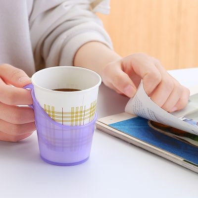 Heat Resistant Cup Holder – Thickened Anti-Scald Paper Tea & Coffee Cup Sleeve, Disposable Insulated Cup Holder for Office, Home & Takeaway Drinks (Random Color) 10 pcs
