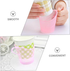 Heat Resistant Cup Holder – Thickened Anti-Scald Paper Tea & Coffee Cup Sleeve, Disposable Insulated Cup Holder for Office, Home & Takeaway Drinks (Random Color) 10 pcs