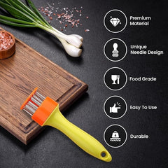 Heavy-Duty Meat Tenderizer Tool with Stainless Steel Needles for Beef, Mutton & Chicken | BBQ Steak Tenderizer for Home Cooking & Grilling Multicolor 1pc