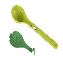 2-in-1 Herb Seasoning Spoon with Built-In Herb Stripper | Flavor-Infusing Cooking & Soup Spoon | Plastic Serving Spoon Kitchen Tool Green 1pc