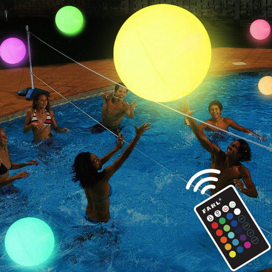 Inflatable Waterproof LED Ball Glowing Pool Party Toy 1 pc