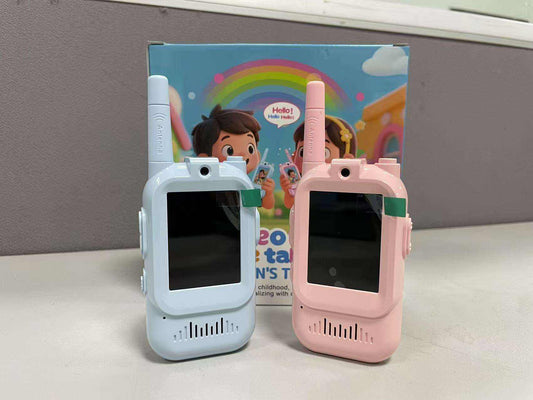 Kids Walkie Talkies with Screen Display – Long Range Two Way Radios with Voice Effects & One-on-One Pairing | Fun Communication Toy Gift for Boys & Girls Ages 3–12 Multicolor Pack of 2