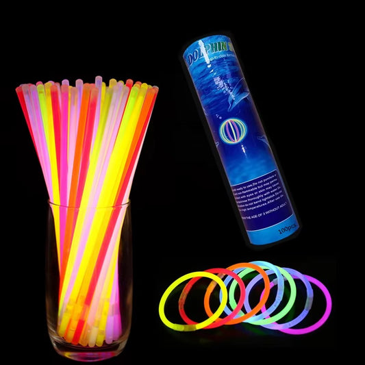 Neon Glow sticks Glow-in-the-dark accessories for parties nightclubs pack of 100