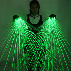 LED Laser Beam Gloves 4 pointers Multiple Beams Halloween LED Glow Gloves For Stage Performances, DJs And Dancers 1 pair