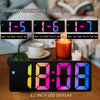 LED Mirror Digital Alarm Clock 12/24 Hour With Snooze Function For Travel And Bedside 1pc