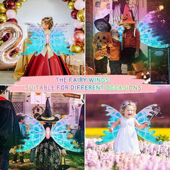 LED Butterfly Fairy Wings Lights and Music Fairy Costume Accessory for Kids 1 pc