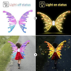 LED Butterfly Fairy Wings Lights and Music Fairy Costume Accessory for Kids 1 pc