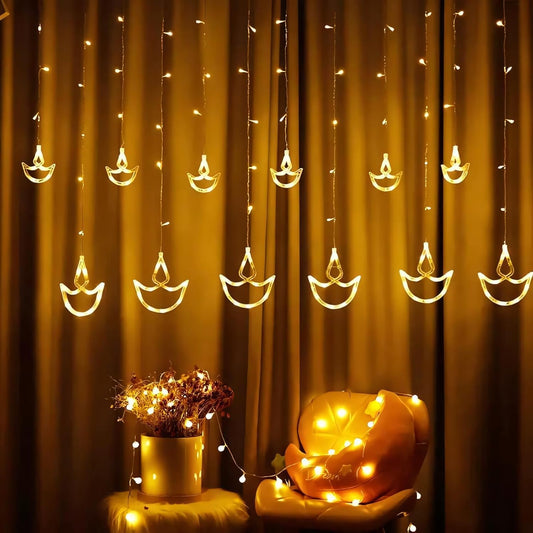 Diya LED Curtain String Lights Series Lamps 1 set