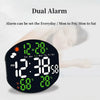 LED Digital Wall Clock with Remote, Dual Alarm, Temperature Display & Auto Dimming – USB Powered 1 pc