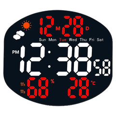 LED Digital Wall Clock with Remote, Dual Alarm, Temperature Display & Auto Dimming – USB Powered 1 pc