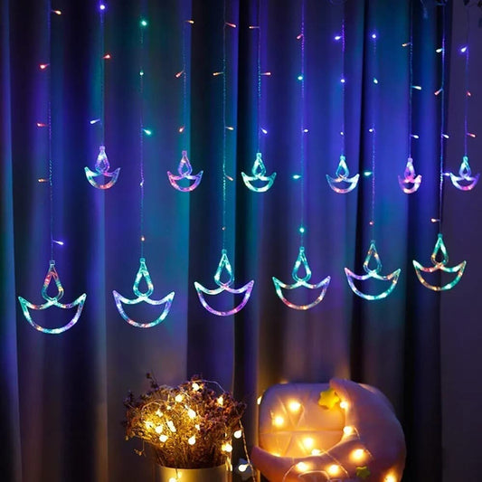Diya LED Curtain String Lights Series Lamps 1 set