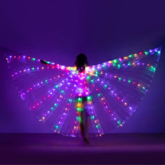 LED Glow Angel Wings Lights Dancing Prop Telescopic Sticks Flexible Rods Wings Battery Operated 1 pc