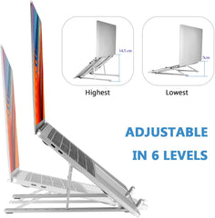 Laptop Cooler Stand with Detachable Fan – Foldable Aluminum Alloy Adjustable Laptop Stand with Cooling Pad | Ergonomic Notebook Holder for Laptop & Tablet MultiColour 1pc