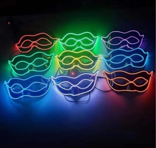 Led Masquerade Eye Mask EL Wire Light up Carnival Party Eyeglass 1pc
