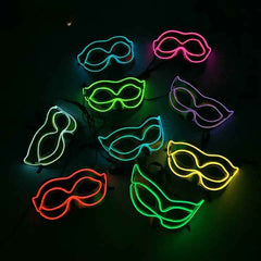 Led Masquerade Eye Mask EL Wire Light up Carnival Party Eyeglass 1pc