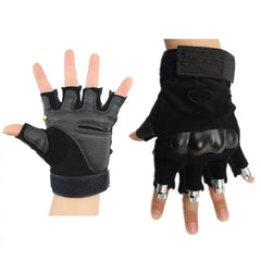 LED Laser Beam Gloves 4 pointers Multiple Beams Halloween LED Glow Gloves For Stage Performances, DJs And Dancers 1 pair