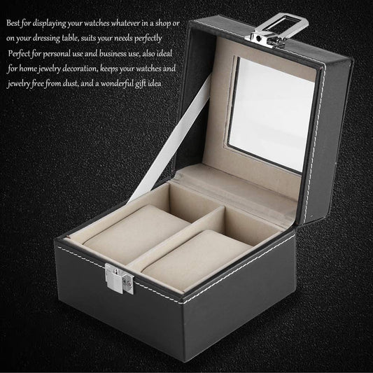 Luxury Leather Watch Box Premium 2 Slot Watch Organizer Box For Watch Collectors, Gifts 1 pc