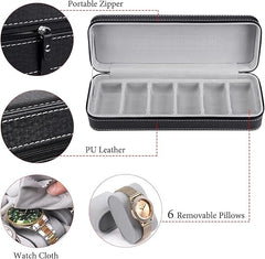 Luxury Leather Watch Box Premium 6 Slot Watch Organizer Box For Watch Collectors, Gifts 1 pc
