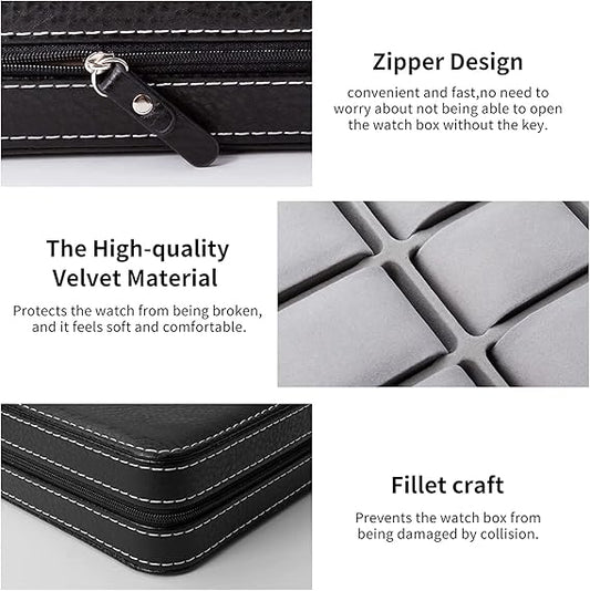 Luxury Leather Watch Box Premium 6 Slot Watch Organizer Box For Watch Collectors, Gifts 1 pc
