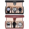 Luxury Round Leather Watch Box Premium 3 Slot Watch Organizer Box For Watch Collectors, Gifts 1 pc