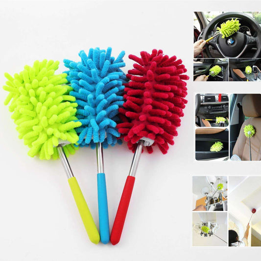Microfiber Mini Duster with Extendable Handle – Soft Hand Dust Cleaner Brush for Home, Ceiling, Fans & Indoor Cleaning Multicolor 1pc