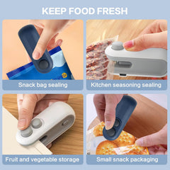 Mini Bag Sealer 2 in 1 USB Rechargeable – Portable Heat Seal & Cutter for Chips, Snacks & Food Storage, Handheld Vacuum Bag Sealing Machine Multicolor 1pc