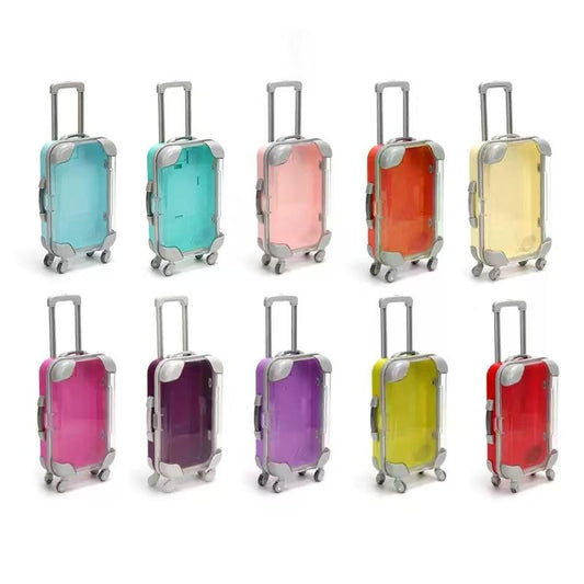 Mini Suitcase Cosmetics Organizer – Plastic Candy Gift Box for Wedding Party Decoration | Portable Mini Storage Case for Jewelry, Rings, Doll Clothes & Small Gifts Multicolor 4pc