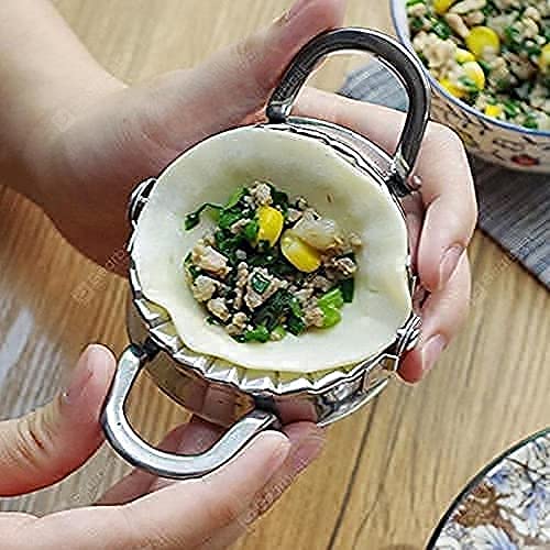 Stainless Steel Momos Maker Dumpling Press Mold | Dough Wrapper Cutter & Dumpling Maker Tool for Home Kitchen Use Silver 1pc