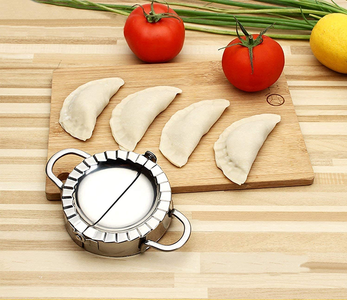 Stainless Steel Momos Maker Dumpling Press Mold | Dough Wrapper Cutter & Dumpling Maker Tool for Home Kitchen Use Silver 1pc