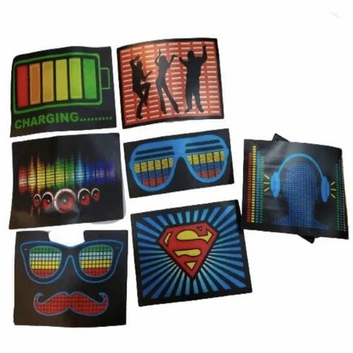 Music Sensor Led Tshirt Patch Sound Sync Led Patch (Random prints) 1pc