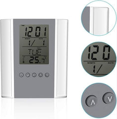 Acrylic Digital Pen Holder Office Desk Digital Clock With Pen Holder 1 pc