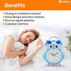 Owl Shaped Alarm Clock With Ring Bell Light For Kids Bedroom 1pc