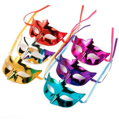 Metallic Eye Masks for Kids & Adults | Multicolor Shiny Masquerade Costume Masks for Birthday Parties, New Year, Baby Shower & Theme Events Random 1pc