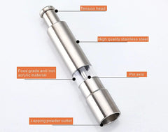 Stainless Steel Salt & Pepper Grinder – Manual Refillable Thumb Push Button Spice Mill, Compact Silver Peppercorn Grinder (1 Pc)