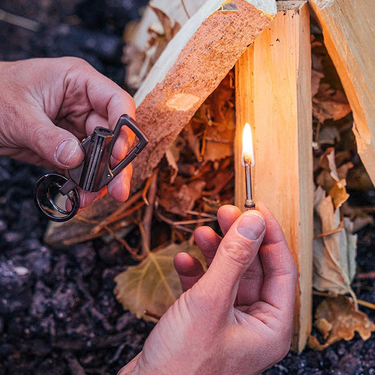 Permanent Flint Lighter Match Fire Starter Keychain Bottle Opener Camping Tool