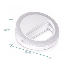 Portable LED Selfie Ring Light Glow-In-The-Dark Selfie Light Clip-On Ring Light For iPhone 1pc
