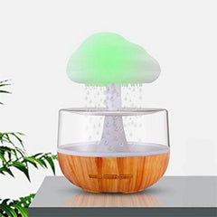 Rain Cloud Air Humidifier with Waterfall & Raindrop Effect – Mushroom Aromatherapy Essential Oil Diffuser, Cute Night Light, 7 Color LED Cloud Lamp 1pc
