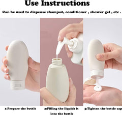 Refillable Travel Bottles Set – Silicone Toiletry Bottles for Shampoo, Conditioner & Creams | Leak-Proof, Reusable Travel Containers for Women & Men Multicolor Pack of 3