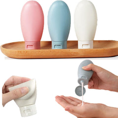 Refillable Travel Bottles Set – Silicone Toiletry Bottles for Shampoo, Conditioner & Creams | Leak-Proof, Reusable Travel Containers for Women & Men Multicolor Pack of 3