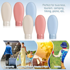 Refillable Travel Bottles Set – Silicone Toiletry Bottles for Shampoo, Conditioner & Creams | Leak-Proof, Reusable Travel Containers for Women & Men Multicolor Pack of 3