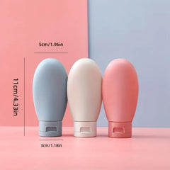 Refillable Travel Bottles Set – Silicone Toiletry Bottles for Shampoo, Conditioner & Creams | Leak-Proof, Reusable Travel Containers for Women & Men Multicolor Pack of 3